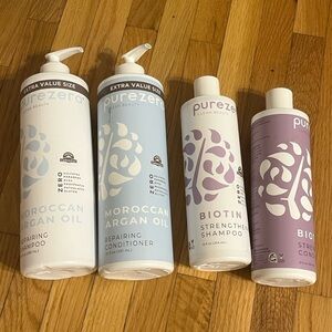 Purezero Biotin shampoos and conditioners bundle (4 bottles)